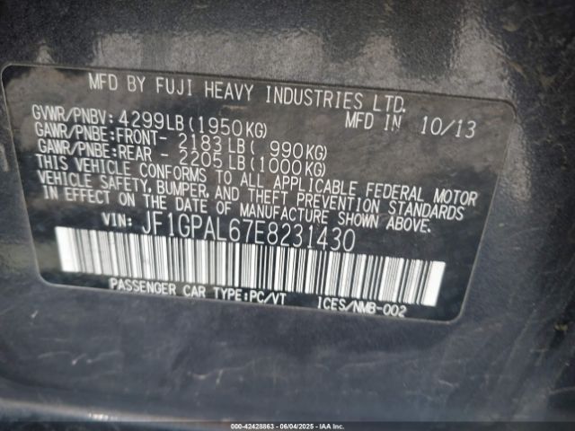 JF1GPAL67E8231430 Subaru Impreza 2.0i Sport Premium