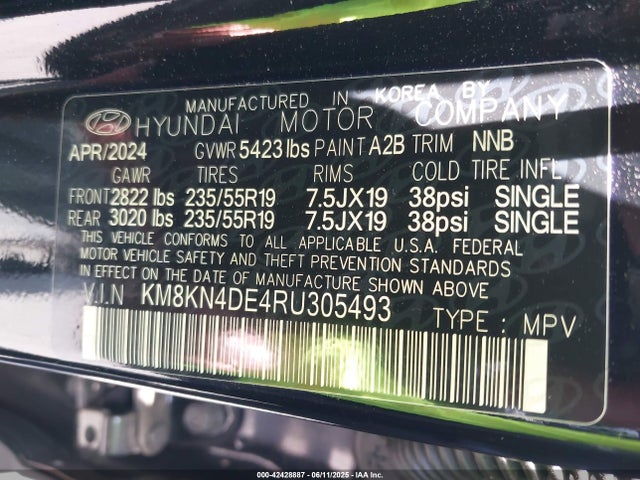 KM8KN4DE4RU305493 Hyundai 2024
