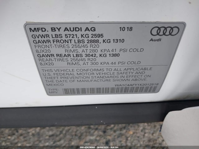 2019 AUDI SQ5 WA1C4AFY1K2012518 Photo 8
