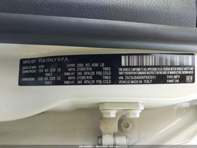 2019 JEEP RENEGADE ZACNJBAB0KPK82911 Photo 8