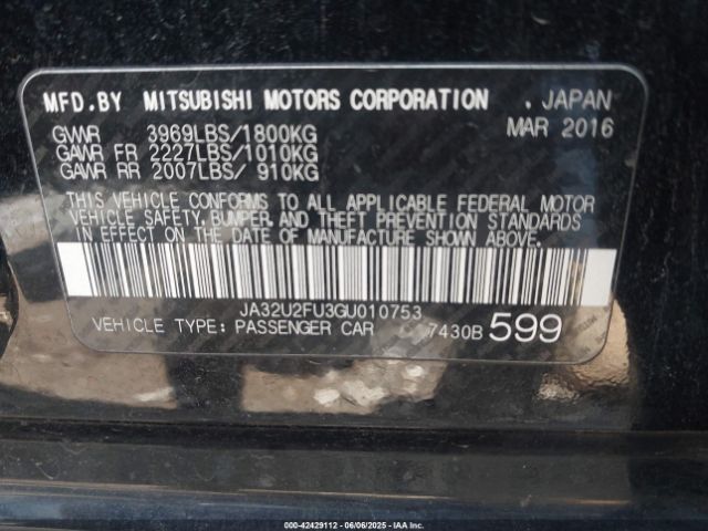 2016 MITSUBISHI LANCER JA32U2FU3GU010753 Photo 8