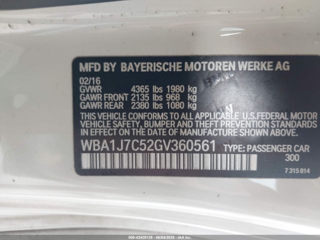 WBA1J7C52GV360561 BMW M235I