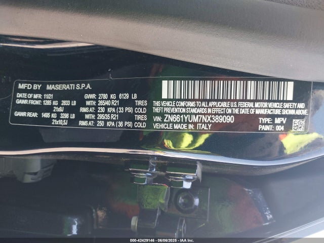 ZN661YUM7NX389090 Maserati m156e