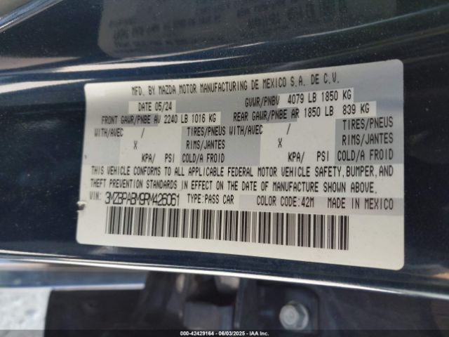 3MZBPABM9RM426061 Mazda Mazda3 2.5 S Select Sport