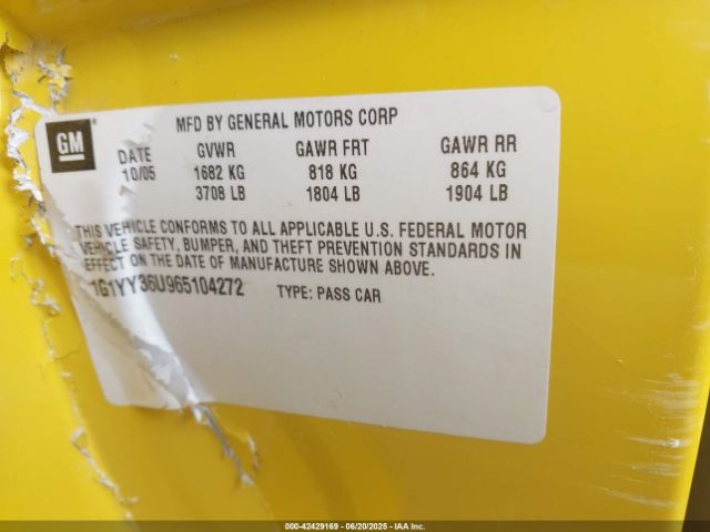 2006 CHEVROLET CORVETTE 1G1YY36U965104272 Photo 8