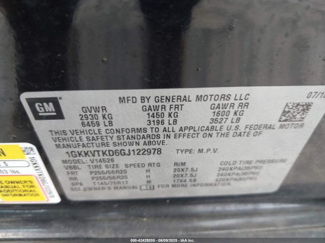 1GKKVTKD6GJ122978 GMC Acadia Denali