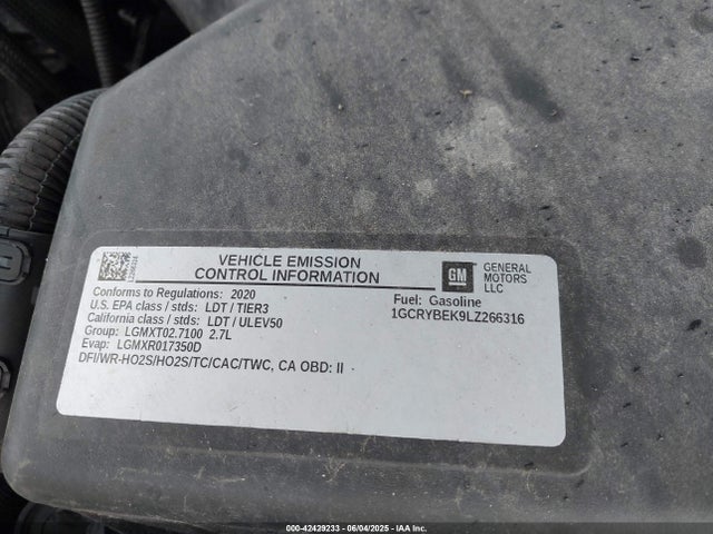 1GCRYBEK9LZ266316 Chevrolet l3b - sidi, vvt, alum