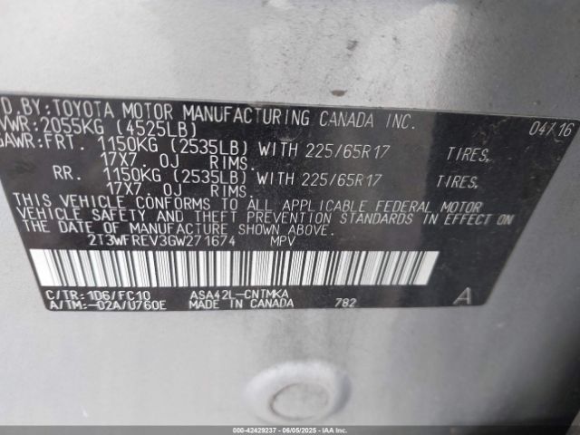 2016 TOYOTA RAV4 2T3WFREV3GW271674 Photo 8