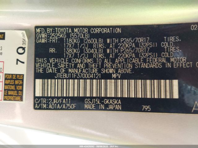 2007 TOYOTA FJ CRUISER JTEBU11F370004121 Photo 8