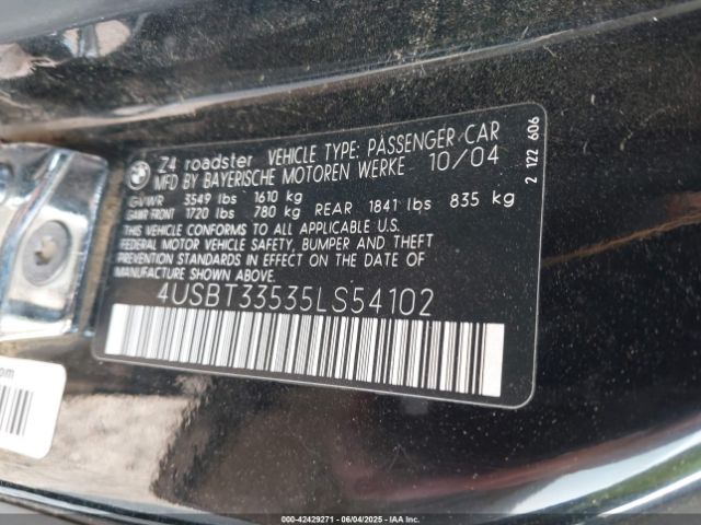 2005 BMW Z4 4USBT33535LS54102 Photo 8