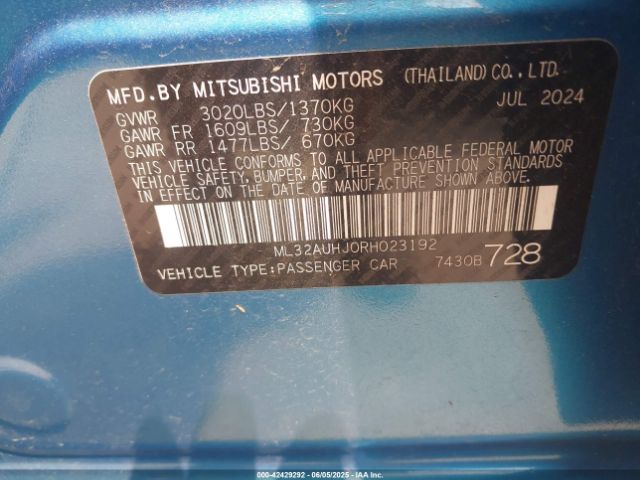 2024 MITSUBISHI MIRAGE ML32AUHJ0RH023192 Photo 8