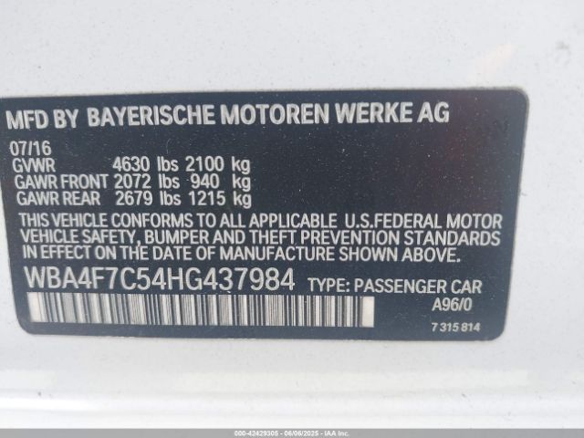 2017 BMW 430I GRAN COUPE WBA4F7C54HG437984 Photo 8