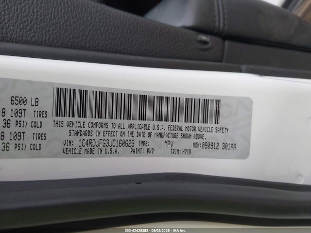 1C4RDJFG3JC160623 Dodge 2018