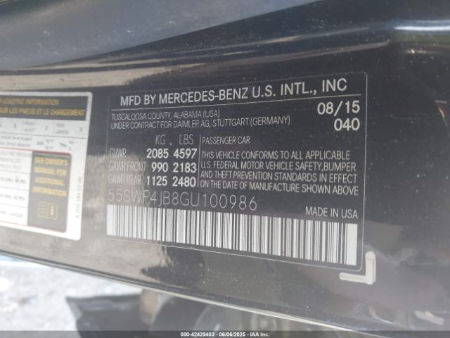 2016 MERCEDES-BENZ C 300 55SWF4JB8GU100986 Photo 8