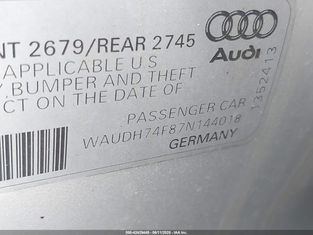 2007 AUDI A6 WAUDH74F87N144018 Photo 8