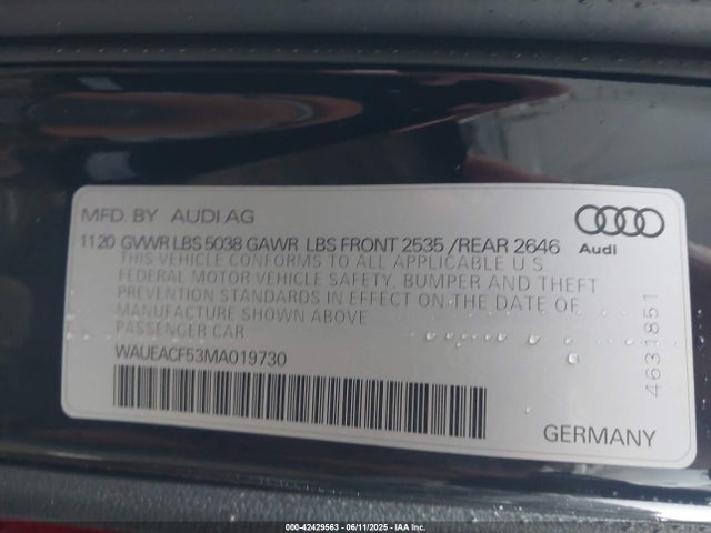 2021 AUDI A5 SPORTBACK WAUEACF53MA019730 Photo 8