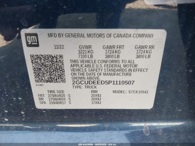 2GCUDEED5P1110507 Chevrolet l84