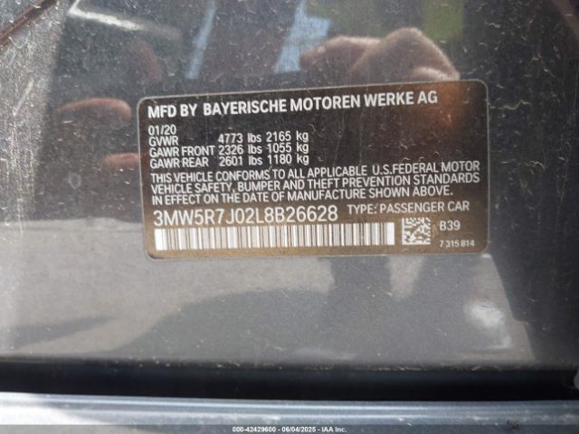 2020 BMW 330I 3MW5R7J02L8B26628 Photo 8