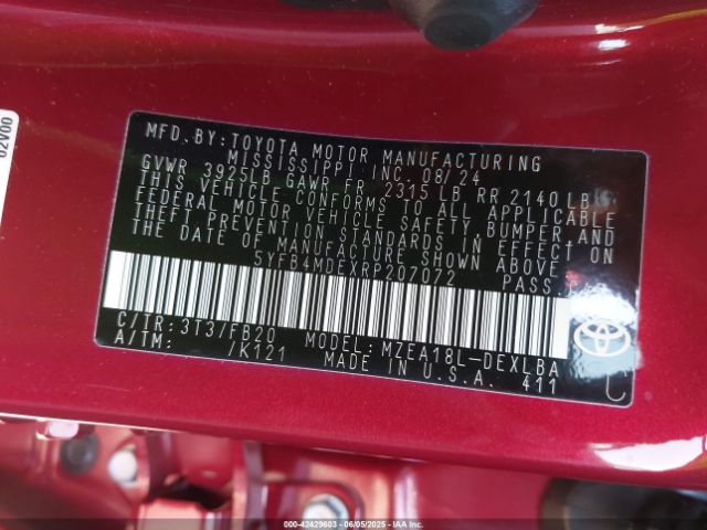 5YFB4MDEXRP207072 Toyota m20a-fks