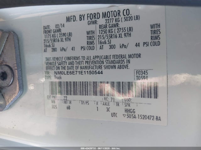NM0LE6E71E1150544 Ford 2014