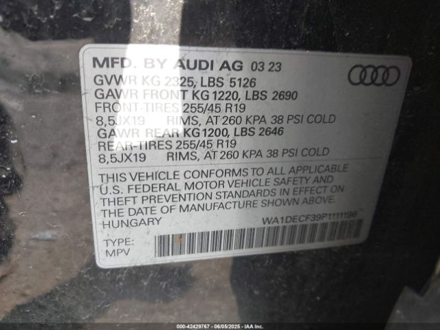 WA1DECF39P1111196 Audi 45 tfsi
