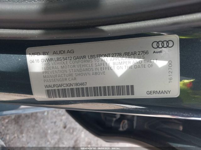 2016 AUDI A6 WAUFGAFC3GN180467 Photo 8