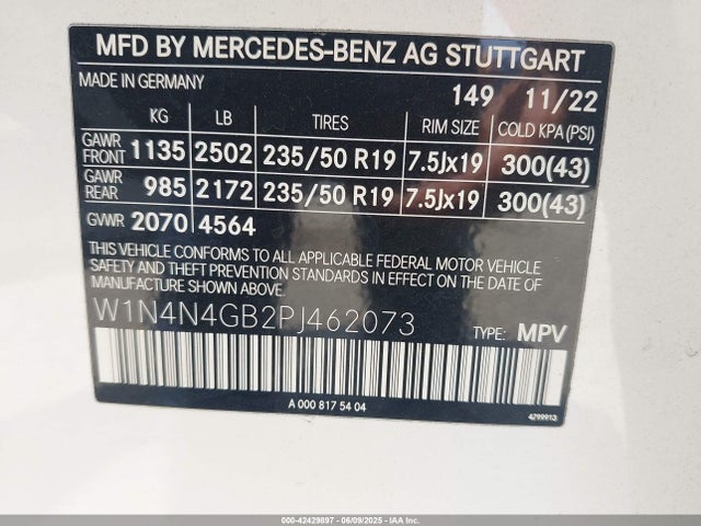 W1N4N4GB2PJ462073 Mercedes-Benz m260