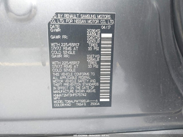 Nissan ROGUE S 2017 KNMAT2MT3HP575742 Image 9