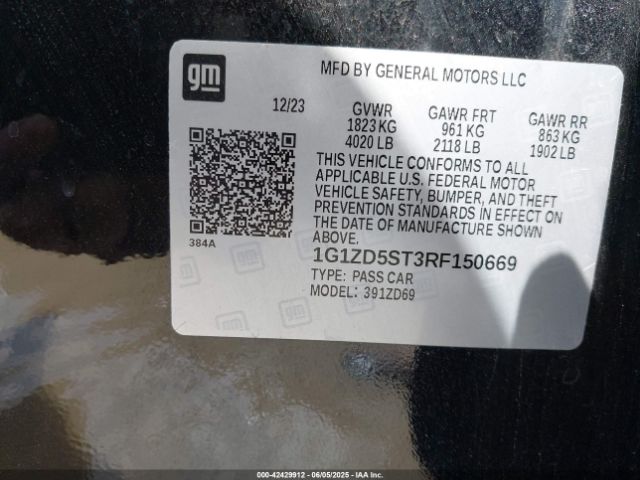 2024 CHEVROLET MALIBU 1G1ZD5ST3RF150669 Photo 8