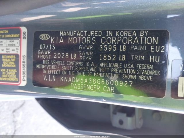 KNADM5A38G6600927 KIA RIO LX
