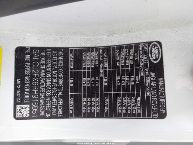 Land Rover aj20p 2023 SALCJ2FX6PH916051 Image 9