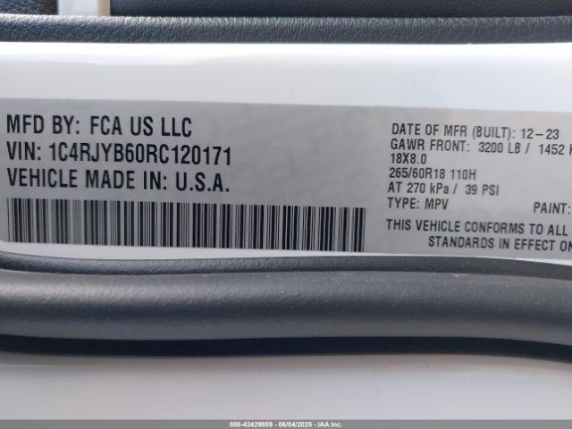 2024 JEEP GRAND CHEROKEE 4XE 1C4RJYB60RC120171 Photo 8