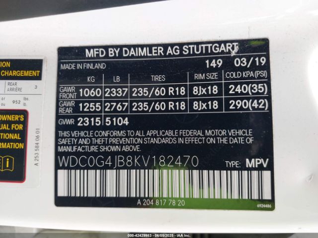 2019 MERCEDES-BENZ GLC 300 WDC0G4JB8KV182470 Photo 8