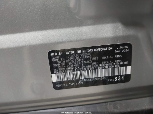 2024 MITSUBISHI OUTLANDER JA4J4UA82RZ074348 Photo 8