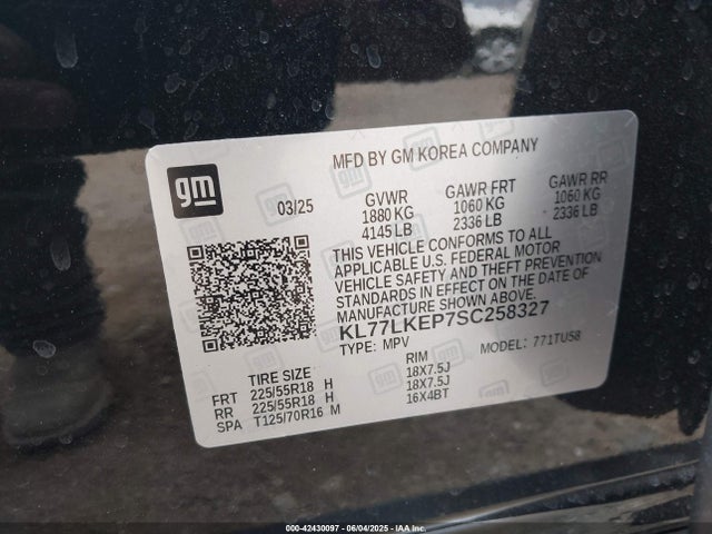 Chevrolet lbp 2025 KL77LKEP7SC258327 Image 9