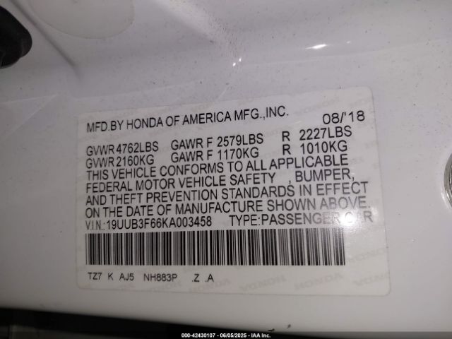 2019 ACURA TLX 19UUB3F66KA003458 Photo 8