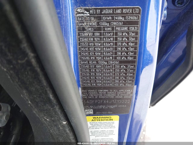 SADFP2FX4J1Z13222 Jaguar aj20