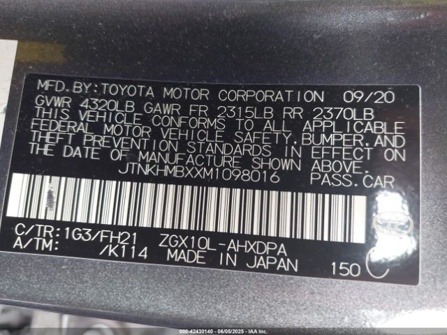 2021 TOYOTA C-HR JTNKHMBXXM1098016 Photo 8