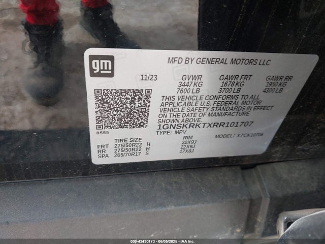 Продажа на аукционе авто 2024 Chevrolet Tahoe 4wd Rst, vin: 1GNSKRKTXRR101707, номер лота: 42430173