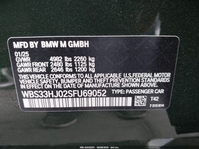 WBS33HJ02SFU69052 BMW M3 Competition Xdrive