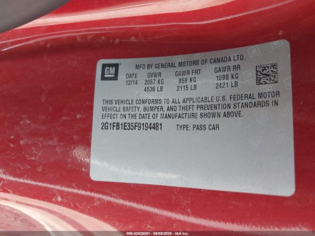 2015 CHEVROLET CAMARO 2G1FB1E35F9194481 Photo 8