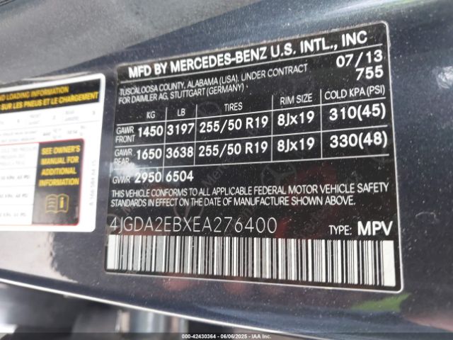 2014 MERCEDES-BENZ ML 350 BLUETEC 4JGDA2EBXEA276400 Photo 8