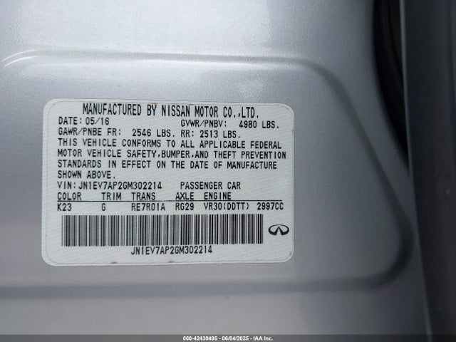 JN1EV7AP2GM302214 Infiniti 2016