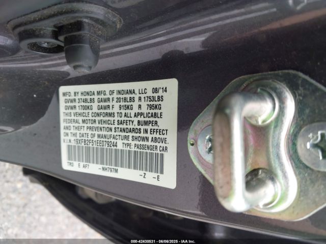 19XFB2F51EE079244 Honda r18z1
