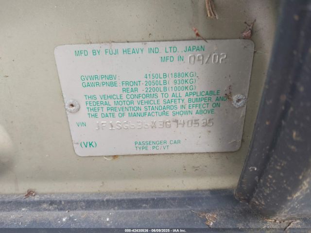 2003 SUBARU FORESTER JF1SG636X3G740535 Photo 8
