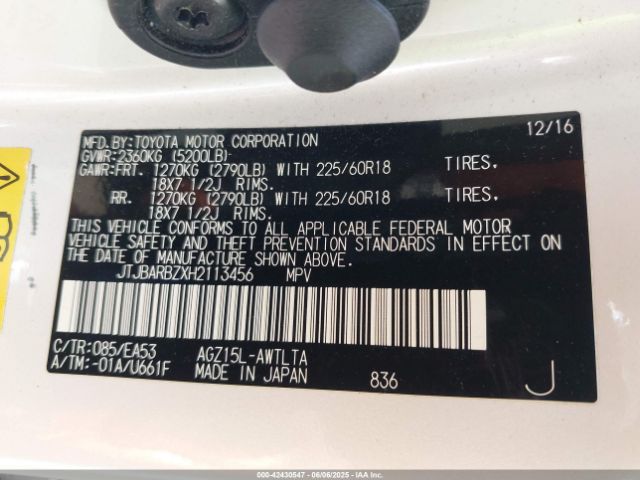 JTJBARBZXH2113456 Lexus NX 200T