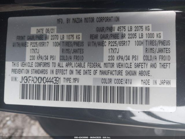 2021 MAZDA CX-5 JM3KFACM0M0444391 Photo 8