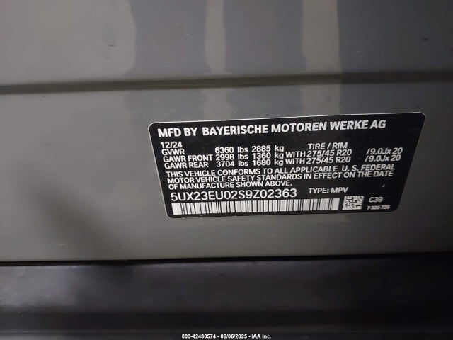 5UX23EU02S9Z02363 BMW 2025