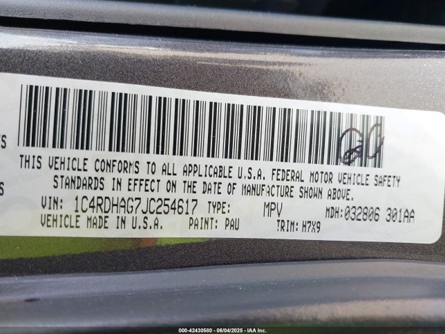 1C4RDHAG7JC254617 Dodge 2018