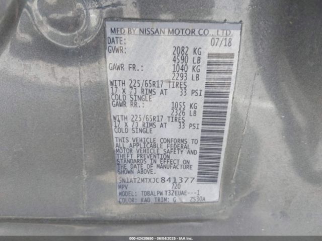 5N1AT2MTXJC841377 Nissan 2018